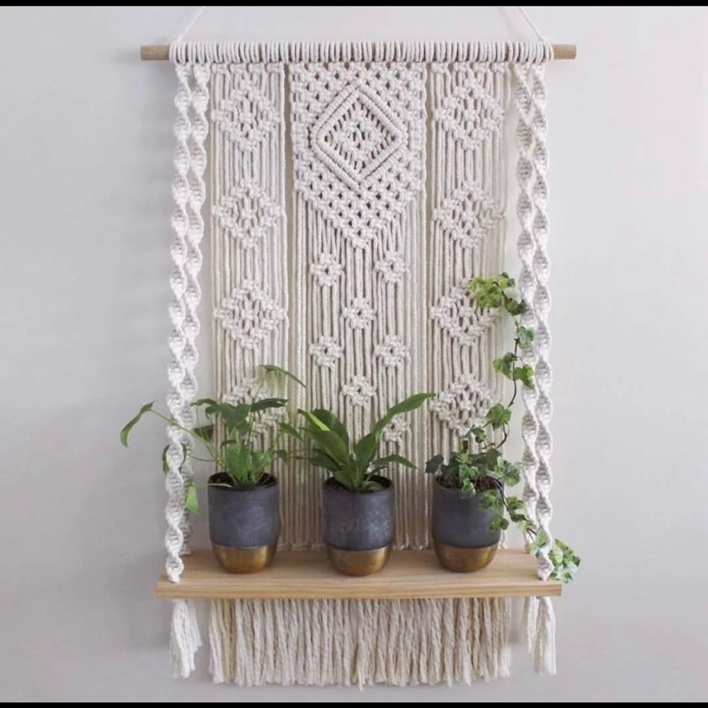 🎉🎉HOST PICK🎉🎉Handmade Macrame+Wall Shelve+Boho - Picture 2 of 7